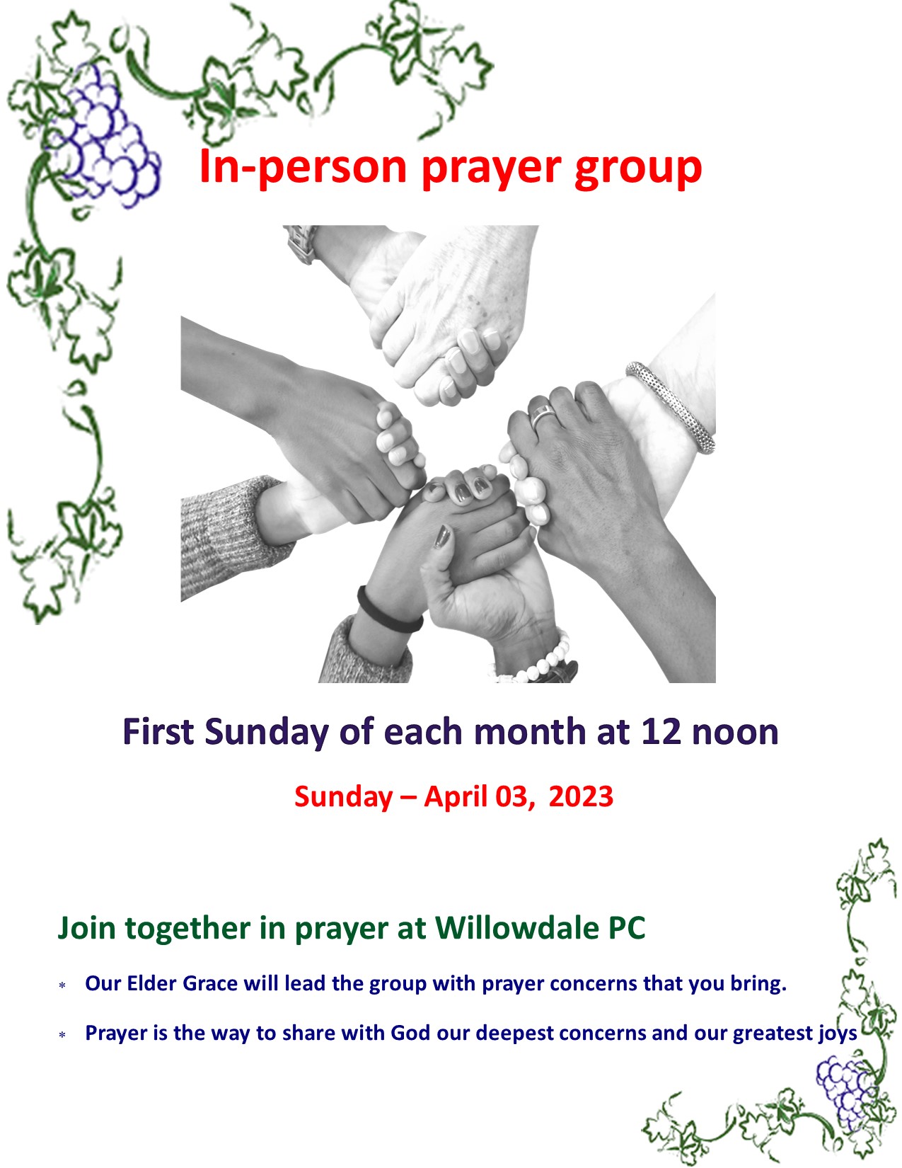 Prayer group poster